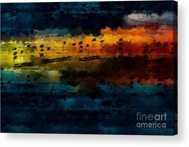 Music Acrylic Print featuring the digital art Sunset Serenade by Lon Chaffin
