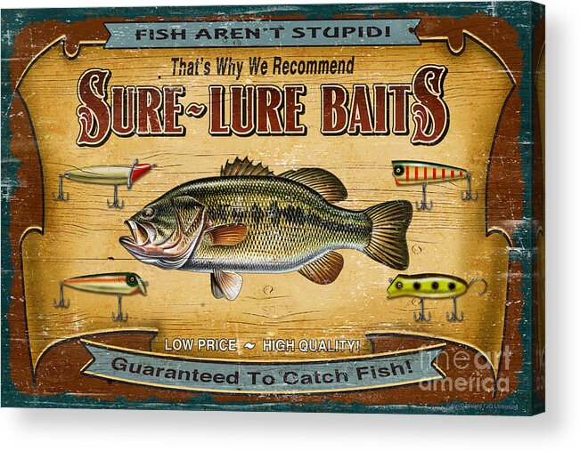 Jq Acrylic Print featuring the painting Sure Lure Baits by JQ Licensing