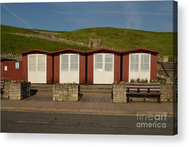 Swanage Acrylic Print featuring the photograph Swanage beach huts by Linsey Williams