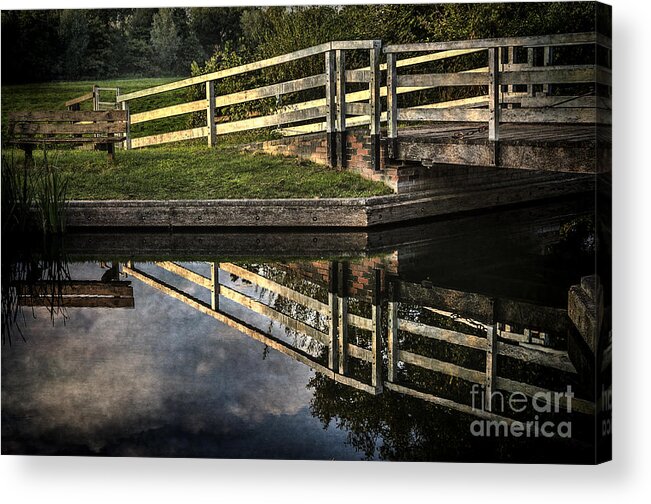 Kennet And Avon Acrylic Print featuring the photograph Swing Bridge Reflected by Ian Lewis