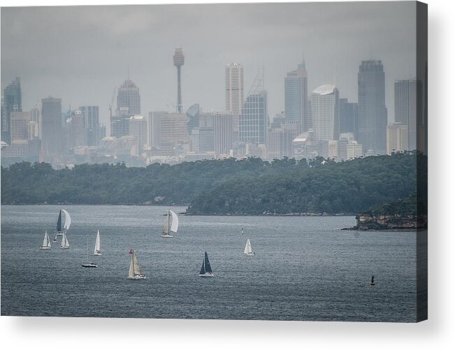 Skyline Acrylic Print featuring the photograph Sydney harbour from North Head 3 by Fran Woods