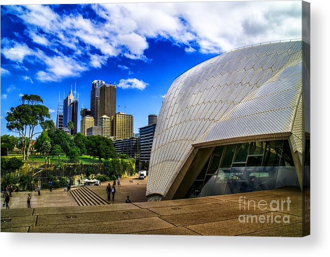 Sydney Opera Park Australia Cityscapes Acrylic Print featuring the photograph Sydney Opera Park by Rick Bragan