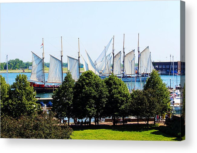 Ships Acrylic Print featuring the photograph Tall Ships Passing by Nicky Jameson