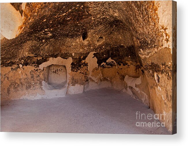Afternoon Acrylic Print featuring the photograph Talus HouseFront Room Bandelier National Monument by Fred Stearns