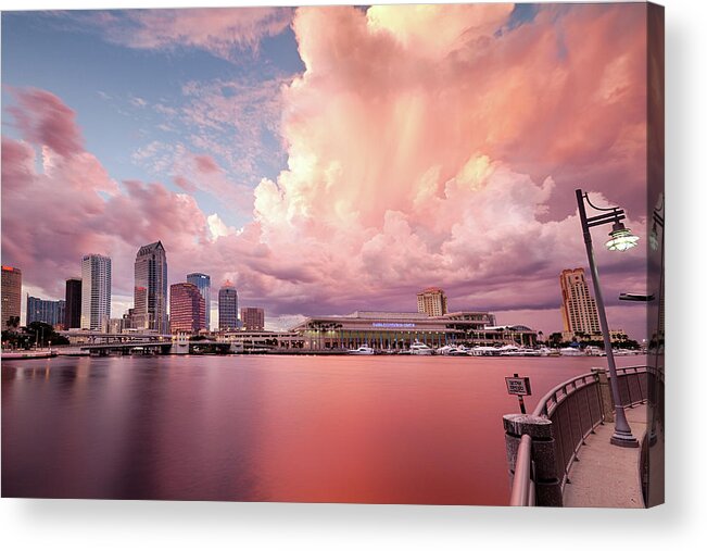 Tranquility Acrylic Print featuring the photograph Tampa Bay City by Alex Baxter