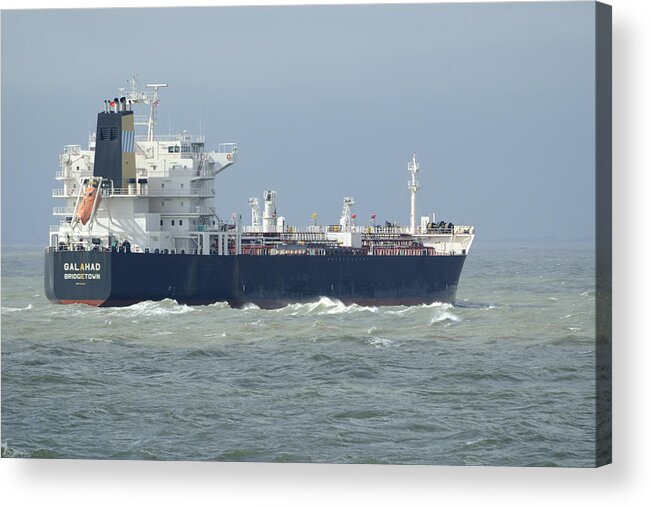 Oil Tanker Acrylic Print featuring the photograph Tanker heading at sea by Bradford Martin