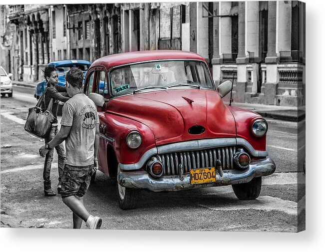  Cuba Acrylic Print featuring the photograph Taxi by Patrick Boening