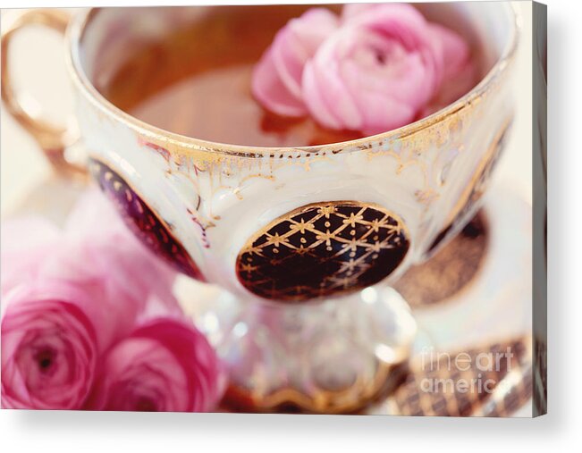 Ranunculus Acrylic Print featuring the photograph Teacupful by Kim Fearheiley