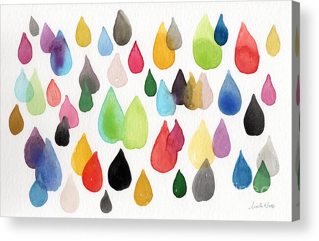 Rainbow Acrylic Print featuring the painting Tears Of An Artist by Linda Woods