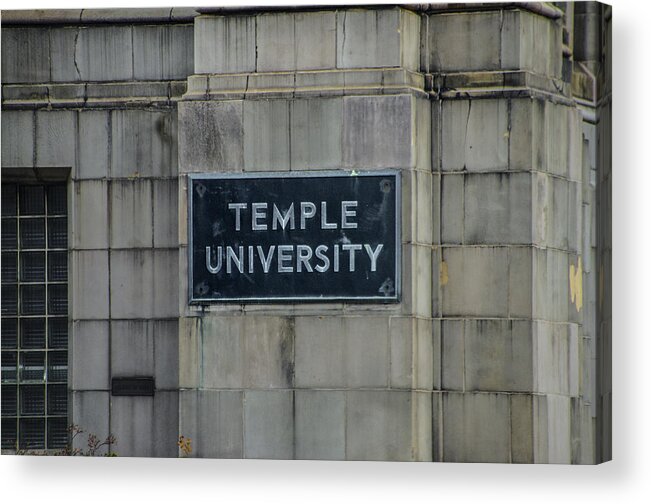 Temple Acrylic Print featuring the photograph Temple U by Bill Cannon