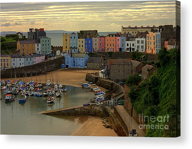 Tenby Acrylic Print featuring the photograph Tenby Harbour in the Morning by Jeremy Hayden
