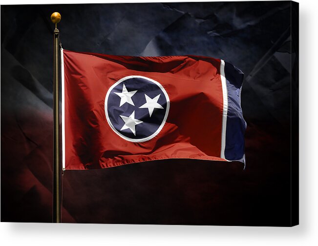State Flags Acrylic Print featuring the photograph Tennessee State Flag by Steven Michael