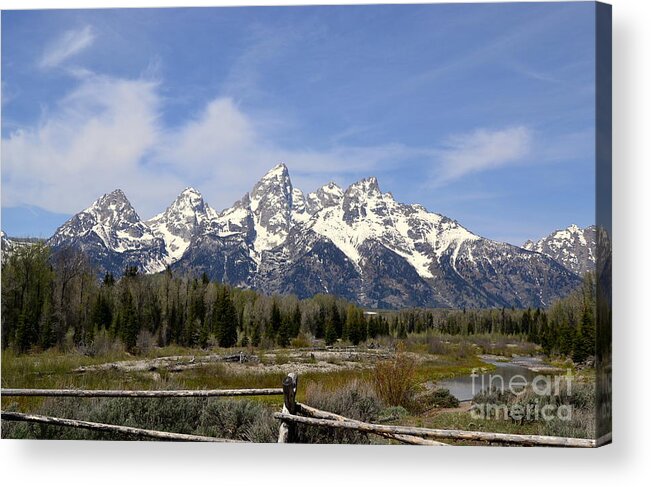 Mountains Acrylic Print featuring the photograph Teton Majesty by Dorrene BrownButterfield