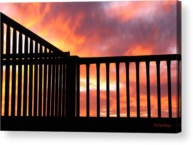 Texas Sunset Photograph Print Acrylic Print featuring the photograph Texas Heat by Lucy VanSwearingen