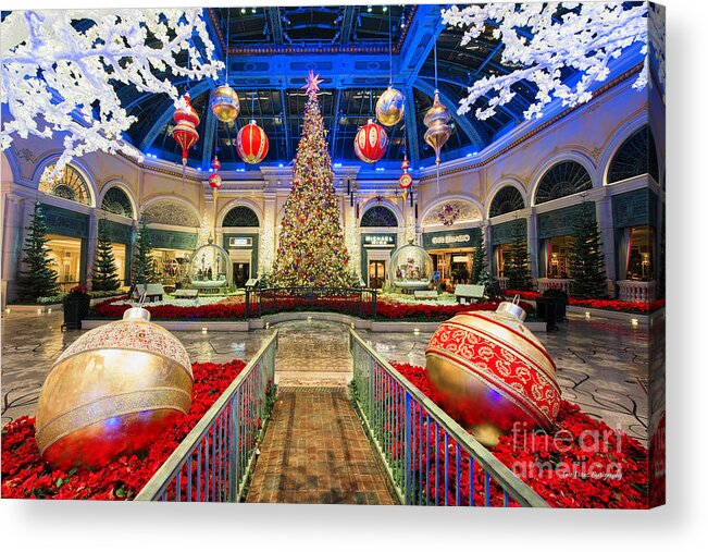 Bellagio Acrylic Print featuring the photograph The Bellagio Christmas Tree and Decorations by Aloha Art