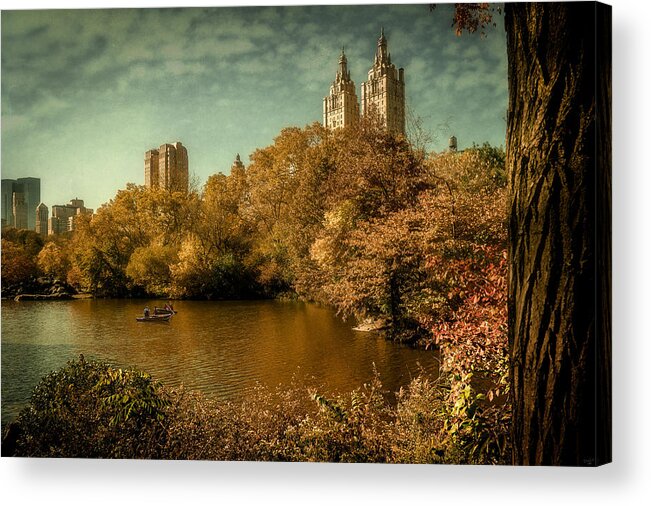 Boating Lake Acrylic Print featuring the photograph The Boating Lake In Fall by Chris Lord