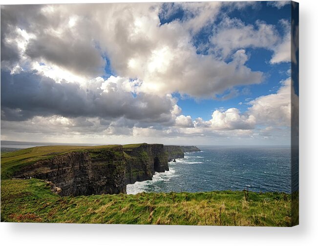 Doolin Acrylic Print featuring the photograph The Cliffs of Moher by Allan Van Gasbeck