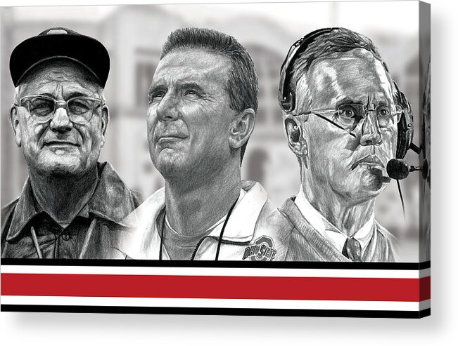 Ohio State Buckeyes Acrylic Print featuring the digital art The Coaches by Bobby Shaw