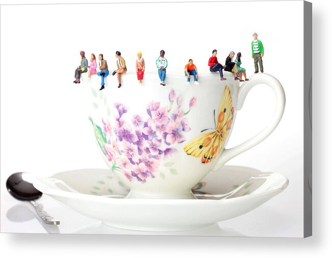 Coffee Acrylic Print featuring the photograph The coffee time little people on food by Paul Ge
