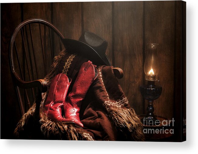 Cowgirl Boots Acrylic Print featuring the photograph The Cowgirl Rest by Olivier Le Queinec