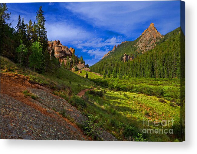 Sandstone Acrylic Print featuring the photograph The Craggs by Barbara Schultheis