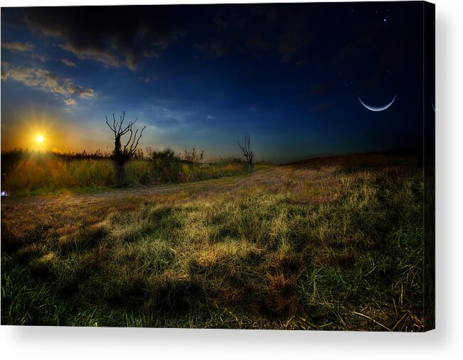 Sunset Acrylic Print featuring the photograph The Edge Of Night by Mark Andrew Thomas