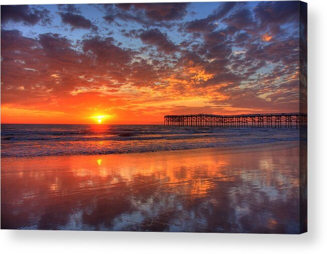 Sunset Acrylic Print featuring the photograph The Flame of Pacific Beach by Nathan Rupert