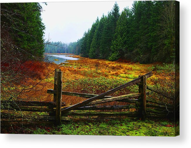 Split Rail Acrylic Print featuring the photograph The Gate by Lawrence Christopher