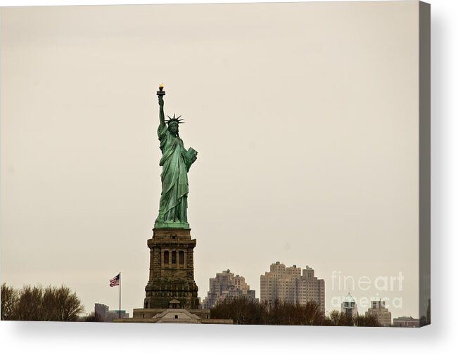 Statue Of Liberty In New York Acrylic Print featuring the photograph The gift by Elena Perelman