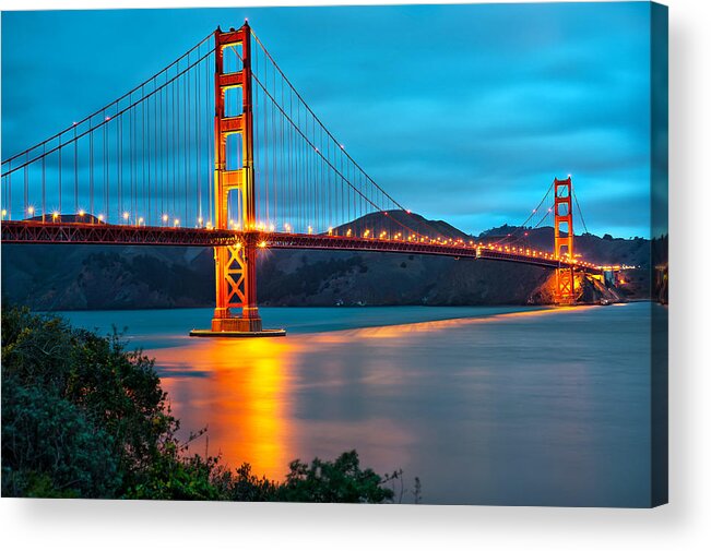 America Acrylic Print featuring the photograph The Golden Gate Bridge - San Francisco California by Gregory Ballos