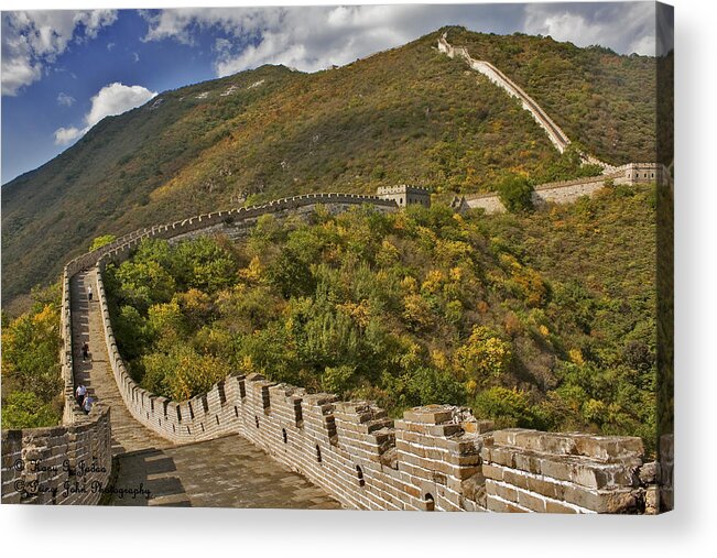 Great Wall Of China Acrylic Print featuring the photograph The Great Wall Of China At Mutianyu 2 by Hany J