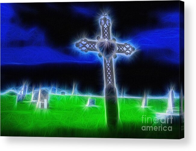 Cemetery Acrylic Print featuring the photograph The Heart Watches Over by Clare VanderVeen