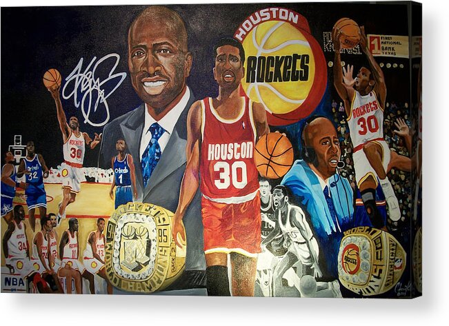 Nba Kenny Smith Sports Basketball Acrylic Print featuring the painting The Jet by Femme Blaicasso