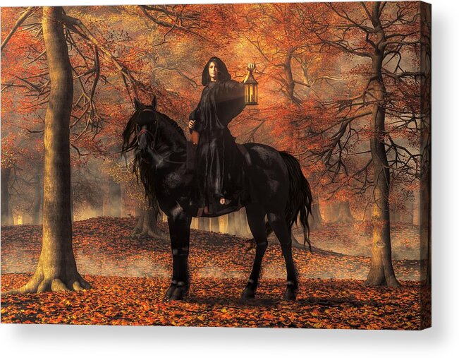 Lady Of Halloween Acrylic Print featuring the digital art The Lady of Halloween by Daniel Eskridge