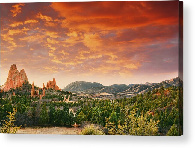 Garden Of The Gods Acrylic Print featuring the photograph The Light Of Day by Tim Reaves