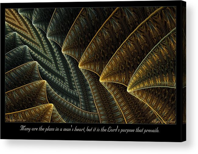 Fractal Acrylic Print featuring the digital art The Lord's Purpose by Missy Gainer