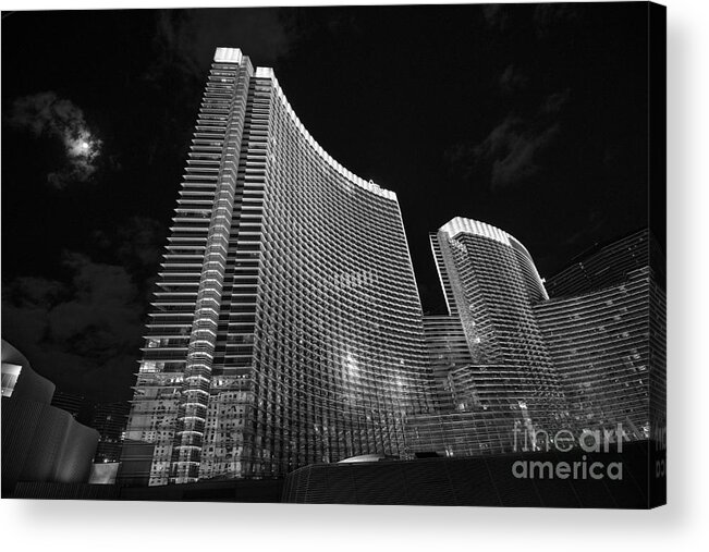 Aria Resort Acrylic Print featuring the photograph The magnificent Aria Resort and Casino at CityCenter in Las Vegas by Jamie Pham