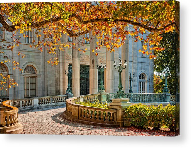 Newport Acrylic Print featuring the photograph The Marble House in Autumn by Mitchell R Grosky
