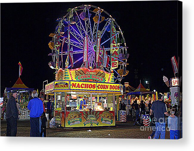 Louisiana State Fair Acrylic Print featuring the photograph The Midway of Louisiana State Fair 2012 by Kathy White