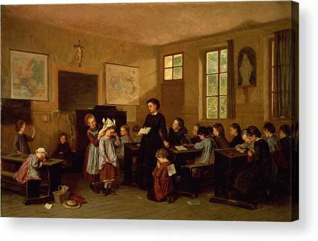 Dunce Acrylic Print featuring the photograph The Naughty School Children by Theophile Emmanuel Duverger