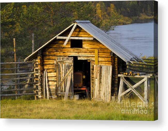 Heiko Acrylic Print featuring the photograph The Old Barn by Heiko Koehrer-Wagner