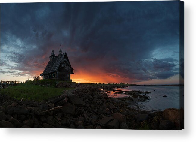 Russia Acrylic Print featuring the photograph The Old Church On The Coast Of White Sea by Sergey Ershov