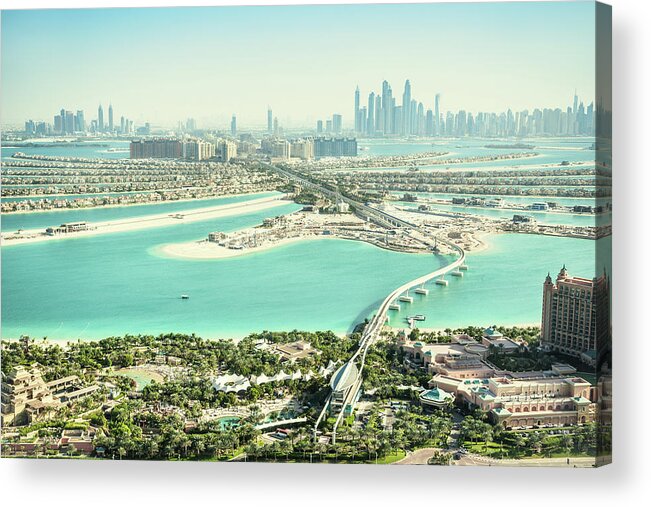 Artificial Island Acrylic Print featuring the photograph The Palm Jumeirah, Dubai, Uae by Nikada