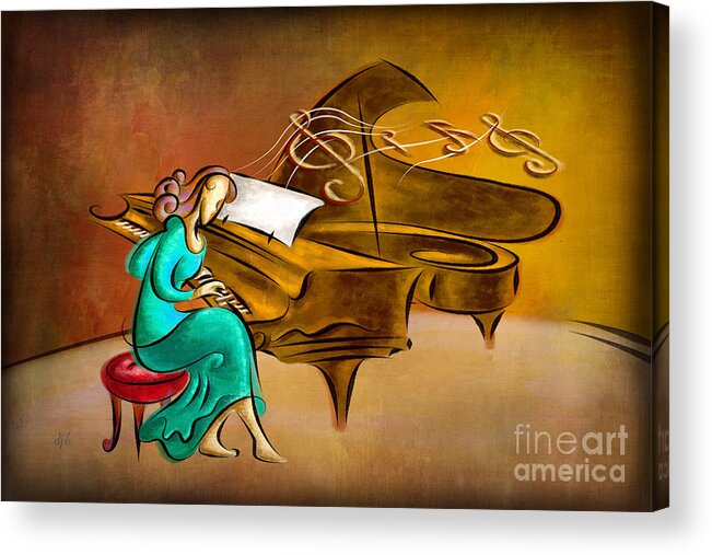 Piano Acrylic Print featuring the digital art The Pianist by Peter Awax
