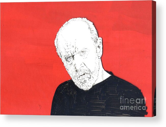 George Acrylic Print featuring the mixed media The Priest on Red by Jason Tricktop Matthews