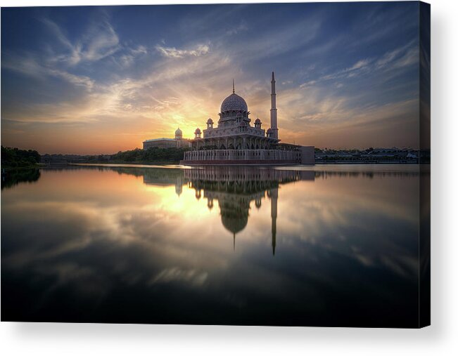 Tranquility Acrylic Print featuring the photograph The Putra Mosque by Matyeomar