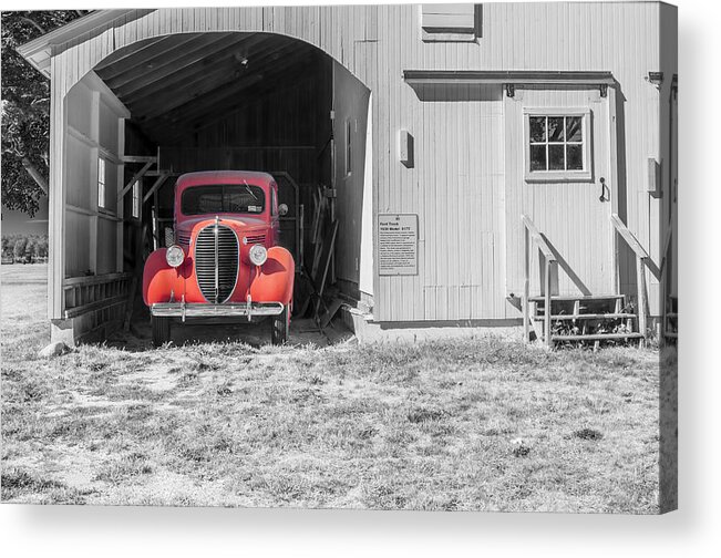 Red Truck Acrylic Print featuring the photograph The Red Truck by Cathy Kovarik