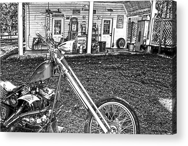 Chopper; Motorcycle;transportation Acrylic Print featuring the photograph The Rest  by Lesa Fine