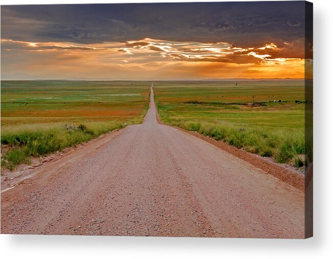 Pawnee National Grasslands Acrylic Print featuring the photograph The Road Less Traveled by Teri Virbickis