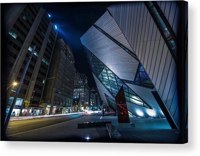 Toronto Acrylic Print featuring the photograph The ROM Crystal at Night by Levin Rodriguez